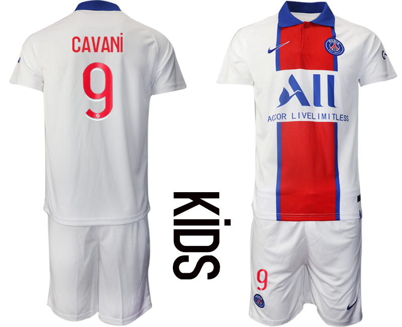 Youth 2020-2021 club Paris St German away #9 white Soccer Jerseys->paris st german jersey->Soccer Club Jersey